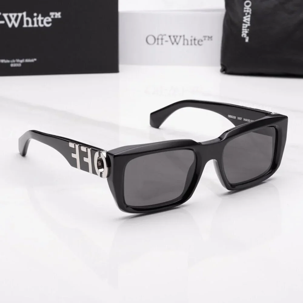 NWT Off-White Hays Black Rectangle 54mm Sunglasses